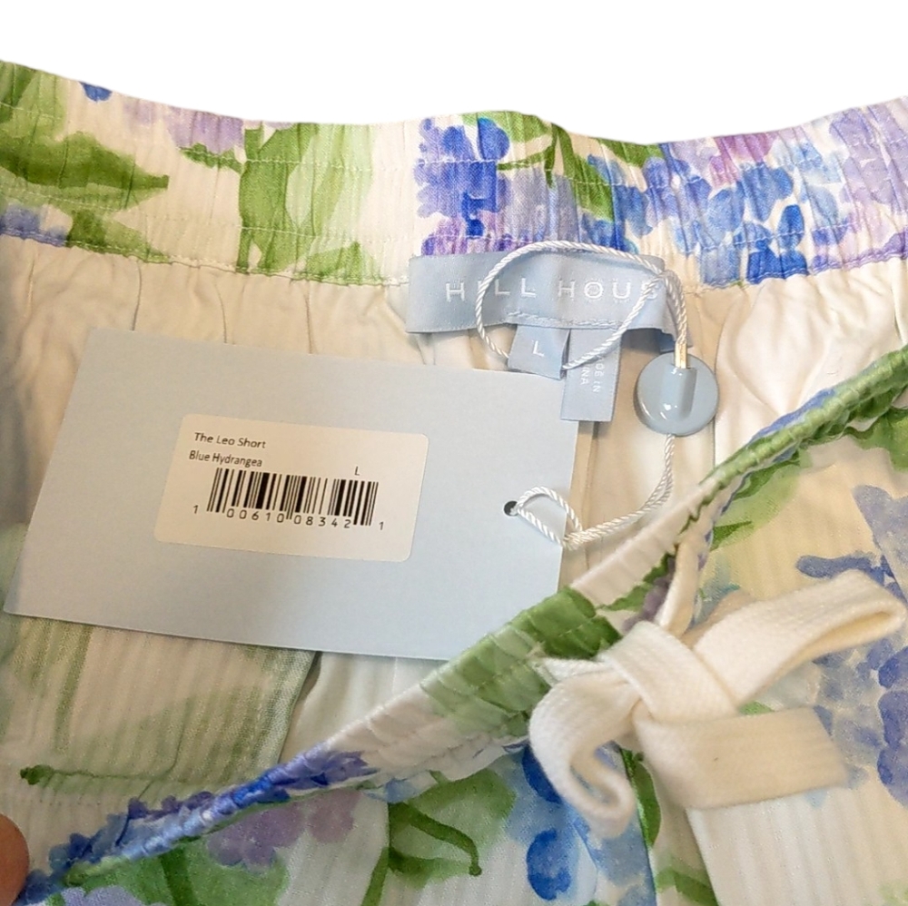 Hill House All Gender Leo Shorts Blue Hydrangea Cotton Large NWT - Picture 2 of 6